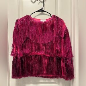 Pink Tinsel Fringe Jacket Taylor Swift Karma